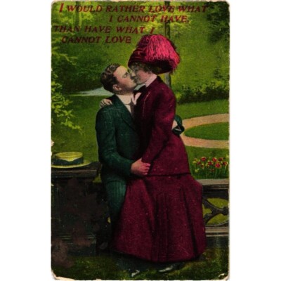 Love What I Cant Have vs Have What I Cant Love Antique Postcard Posted 1912