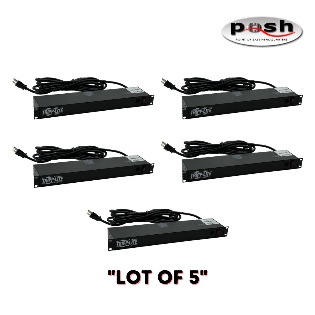 **Lot of 5** Tripp-Lite RS-0615-R Power Strip Rack-Mount Metal 120V-15R