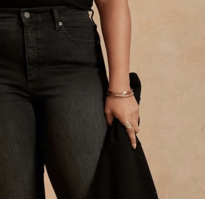 Banana Republic Curvy High Rise Jeans Bootcut Womens 29/8 Tall Black New NWOT