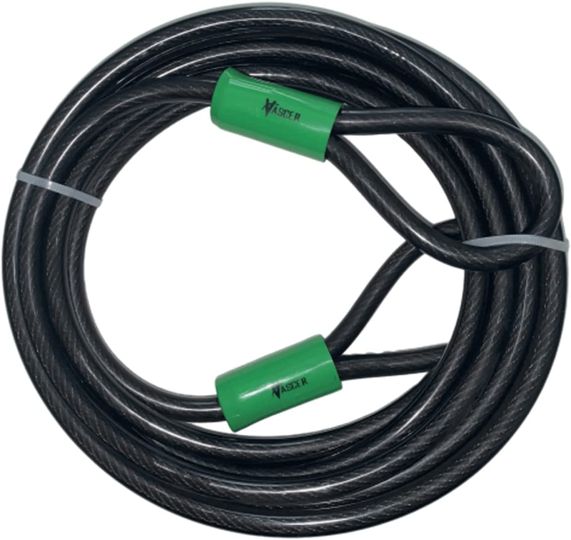 Bike Cable Lock - 15 Feet (3/8") Security Cable W/Loops -Heavy-Duty Antitheft Br