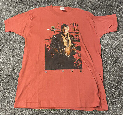 VINTAGE Babylon 5 G  Kar, Multi Color Front, Red XL T-Shirt 1997 *RARE!*