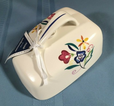 Vintage POOLE Pottery Butter or Cheese COVER ONLY HP,  Floral