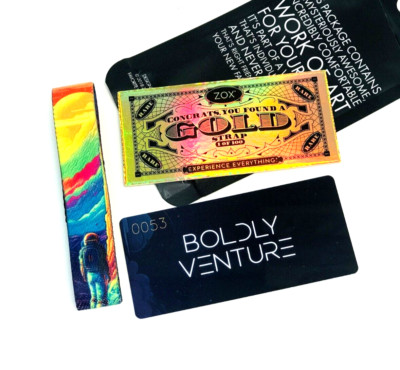 ZOX **BOLDLY VENTURE** GOLD 0053 Single MYS Med Wristband w/Card NIP ASTRONAUGHT