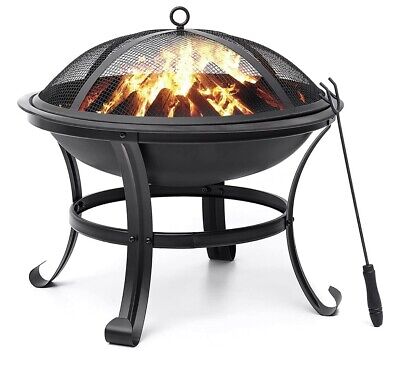 22 inch Fire Pit for Outside Outdoor Wood Burning Small Bonfire Pit 
