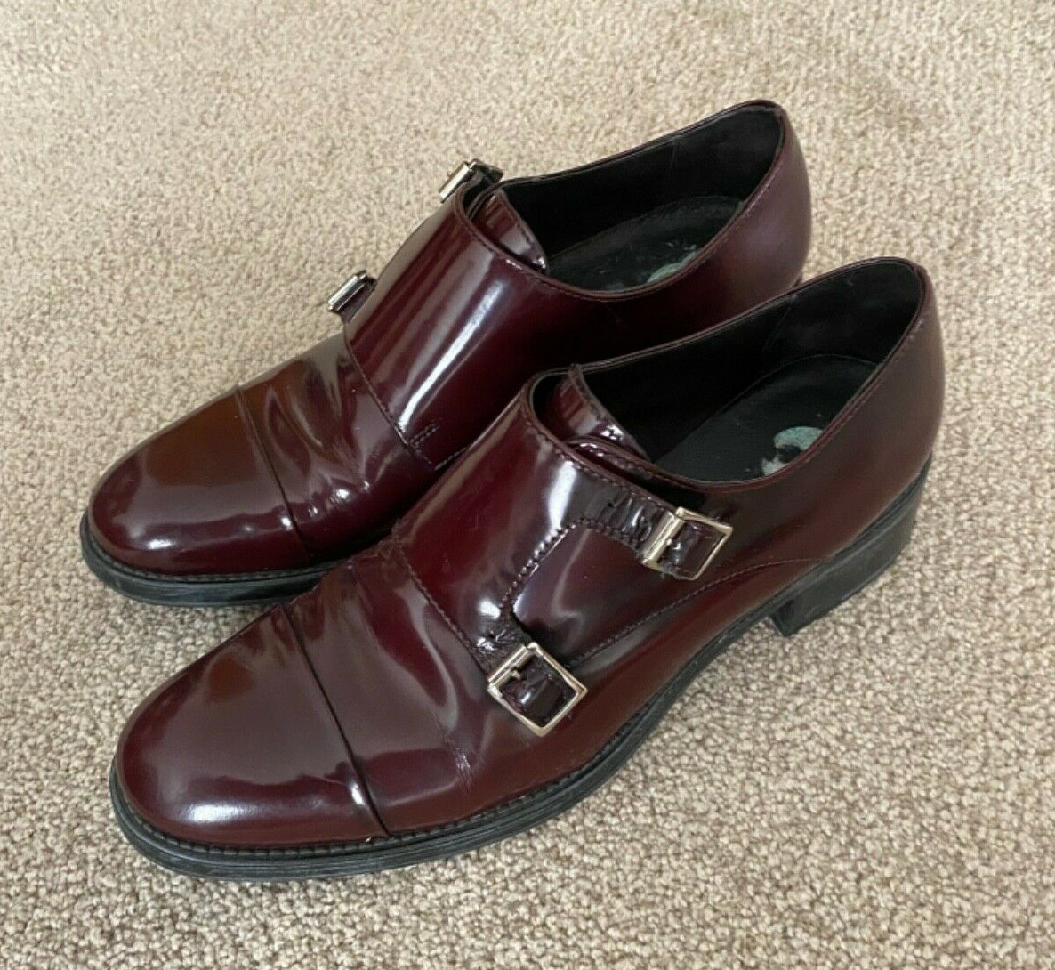 VERA GOMMA LEATHER UPPER RUBBER SOLE BUCKLE LOAFER SHOES