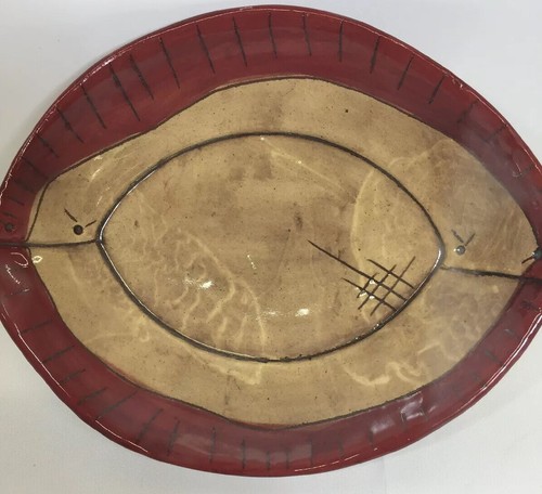 Vintage Looking Football Ceramic Tray/Dish 8”x6.5” (A44)