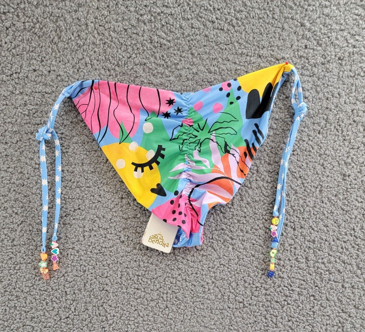 Agua Bendita Lolita Joo Bah Bikini Bottoms Women's XL Multi Ruched Back Side Tie - Picture 11 of 15