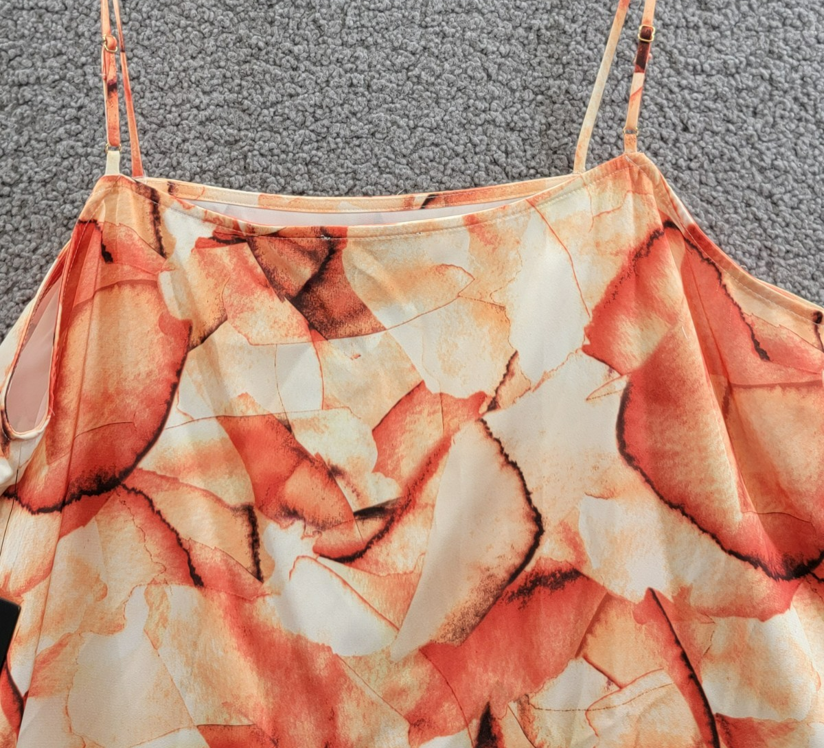 Donna Karan New York Printed Square-Neck Tank Top Women's L Terracotta Pullover - Picture 10 of 14