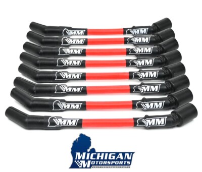 Michigan Motorsports Gen V Red Spark Plug Wires 2014+ LT1 LT4 L83 L86 L84 L87 LT