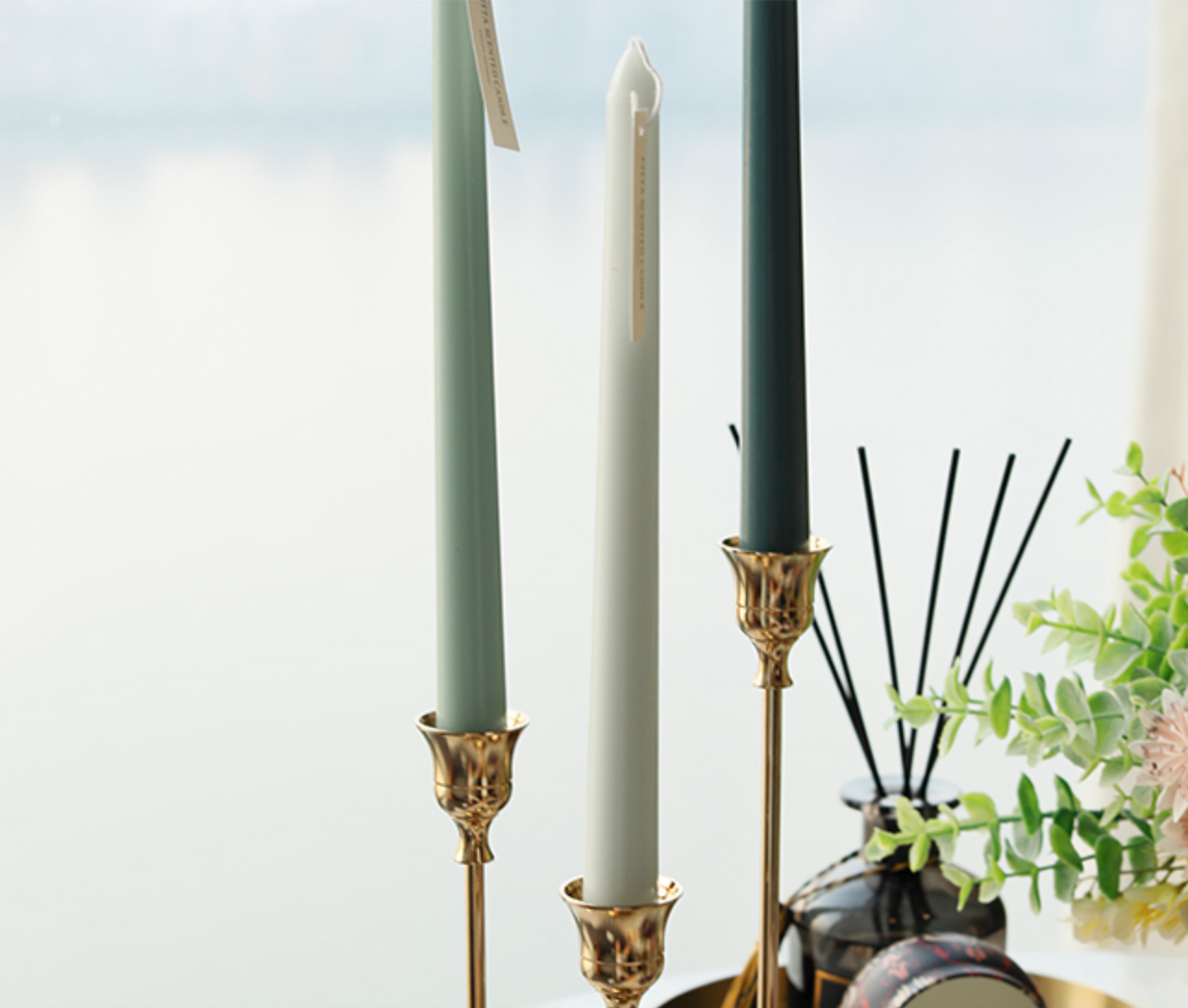 Natural 100% Pure Soy Bean Wax Scented Taper Candles (10 Inch) Smokeless Premium