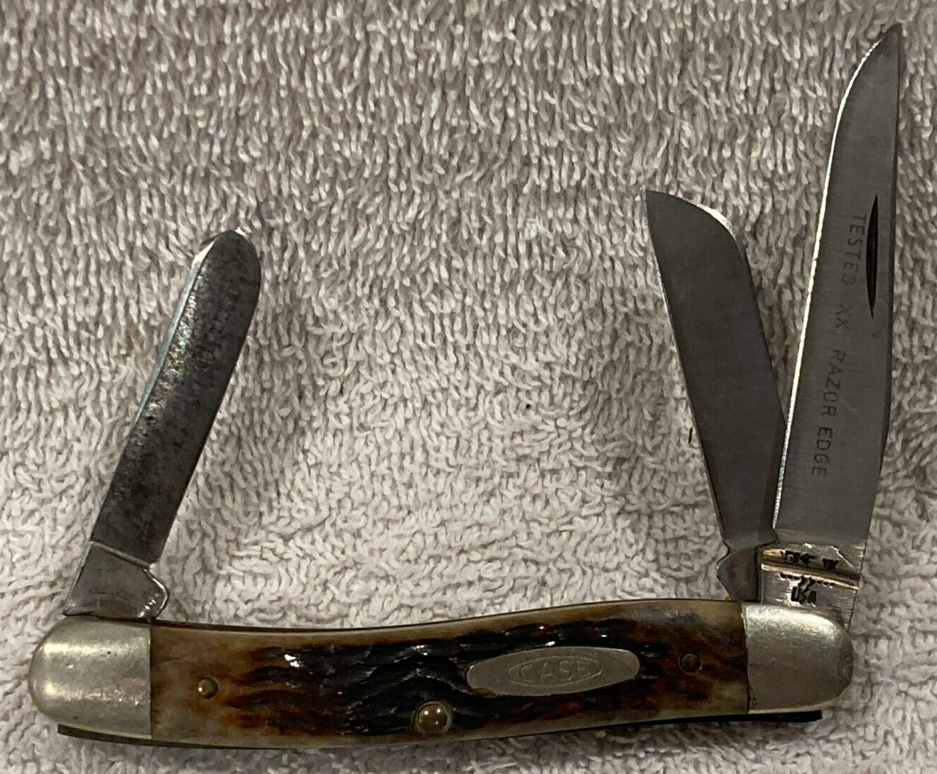 Case XX USA Brown Bone Peach Seed Jig Medium Stockman Pocket