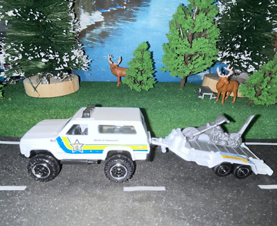 Lot Of 2 Matchbox Chevy Blazer 4x4 & Motorcycle / Trailer NLFFP 1:64 Sheriff