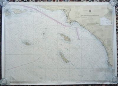 4 Vintage NAUTICAL CHART MAPS NOAA - Hawaii - San Diego - Santa Barbara