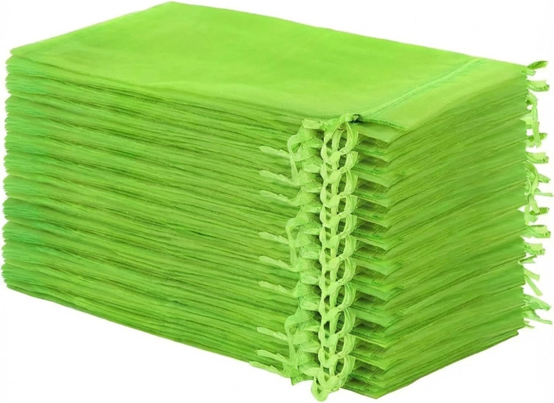 Fruit Protection Bags 100-Pack, Organza Mesh Fruit Tree Bags with Drawstring, 7.