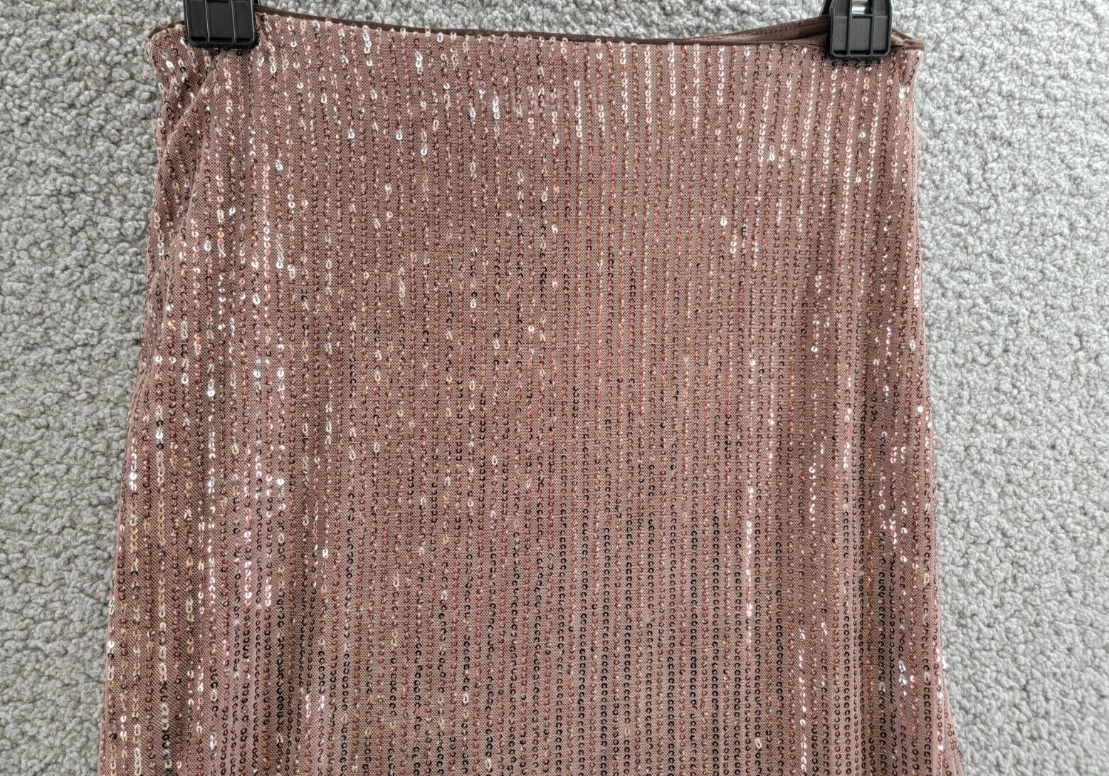 Walter Baker Crista Straight Sequin Midi Skirt Women's 8 City Sequin Side Zip - Picture 11 of 17