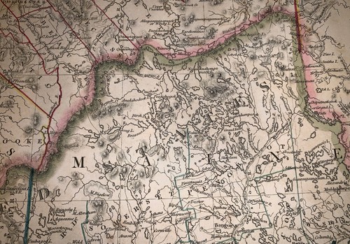 1832 Baldwin Cradock Map North America Canada Landmarks Genuine Antique