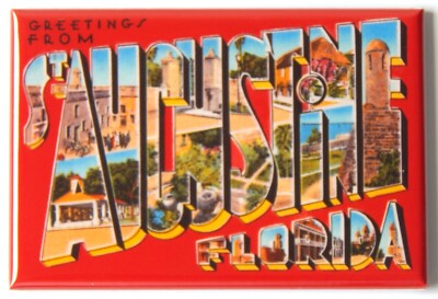 Greetings from St Augustine Florida FRIDGE MAGNET travel souvenir ''style B''