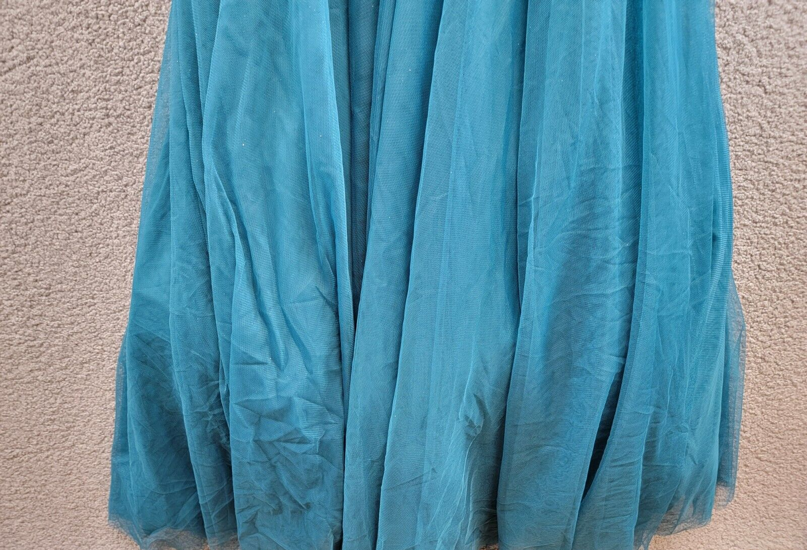 City Studio Flower-Neck Ruched Strapless Ballgown Juniors' 3/4 Teal Back Zip - Picture 4 of 15