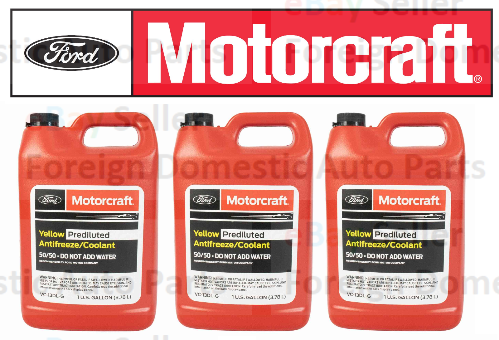 Motorcraft 50/50 Prediluted Yellow Engine Coolant Antifreeze Vc13dlg
