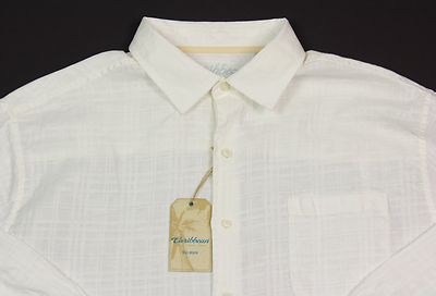 Men's CARIBBEAN Off-White Linen + Shirt 2XB BIG 2X 2XL NWT NEW $89+ Classic WOW!