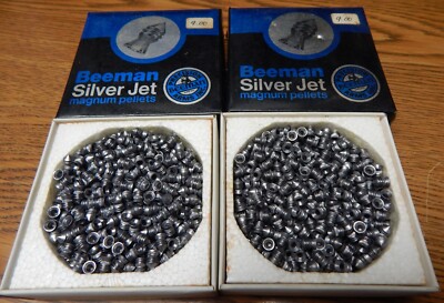 OLD BEEMAN SILVER JET MAGNUM PELLETS 2 BOXES OF 500 .177 CAL HARD TO FIND LQQK