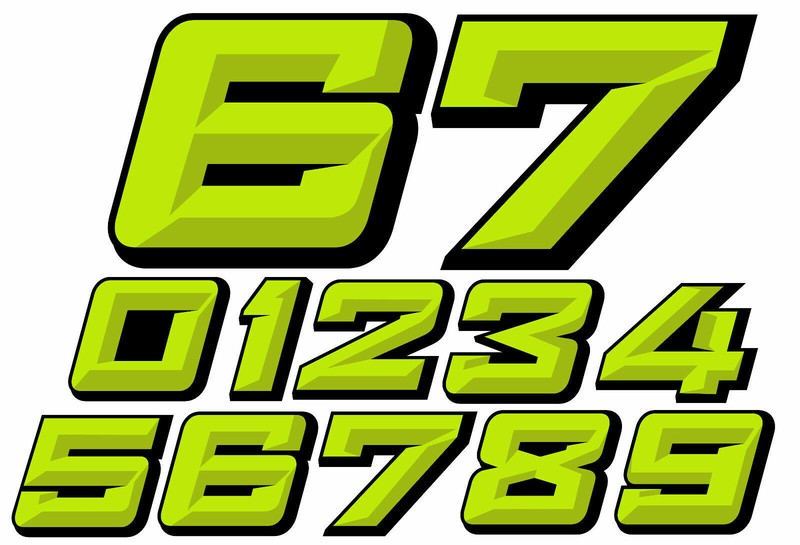 Numeros Course Racing Numbers Drift Moto Cross Autocollant Sticker Nu024vn