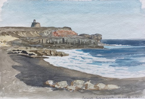 IMPRESSIONIST KARL ADSER 1912-1995 LANZAROTE SPAIN PAULA DEL AGUILA 41 X 60