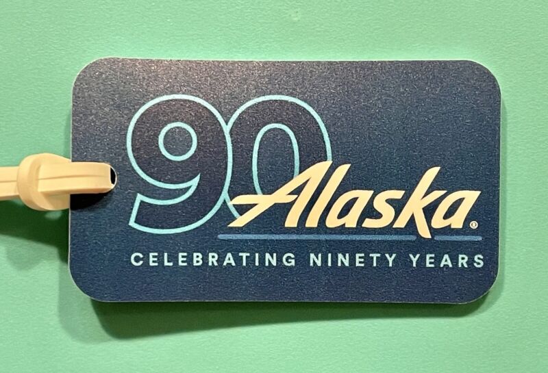 ALASKA AIRLINES LUGGAGE TAG — 90 YEAR ANNIVERSARY