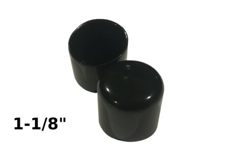 1 1/8" 1.125 inch Round Black Vinyl Plastic Tube Tip End Cap (2,4,10,20,50,100)