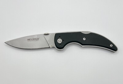 MEYERCO Blackie Collins Design Pocket Knife Black Handle 8'' Overall