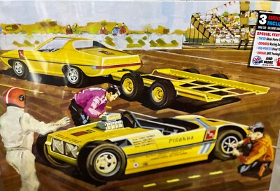 AMT 1113 Piranha Drag Race Team w/tandem axle Trailer 1/25 McM kit fs