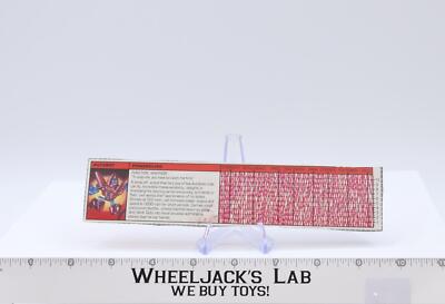 Powerglide Action Figure Tech Specs 1985 Vintage Hasbro G1 Transformers