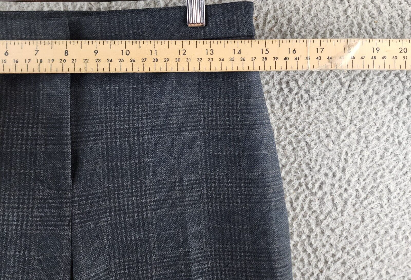 Kobi Halperin Lisa Cropped Check Cigarette Pants Women's 6 Navy Zip Hook & Bar - Picture 5 of 14