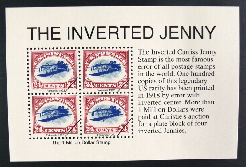 Timbres Usa : Bf The Inverted Jenny De 1992 - Reproduction / Faux / Forgery
