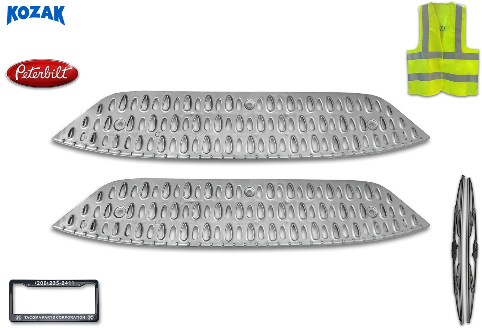 Chrome Front Fairing Metal Steps 2 pcs Peterbilt 579 (2013
