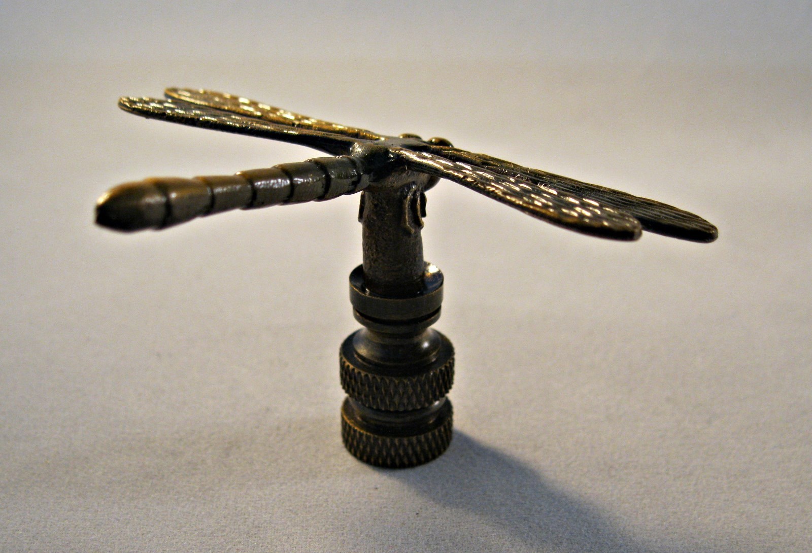 Lamp Finial-DRAGONFLY-Aged Brass Finish, Highly detailed metal casting