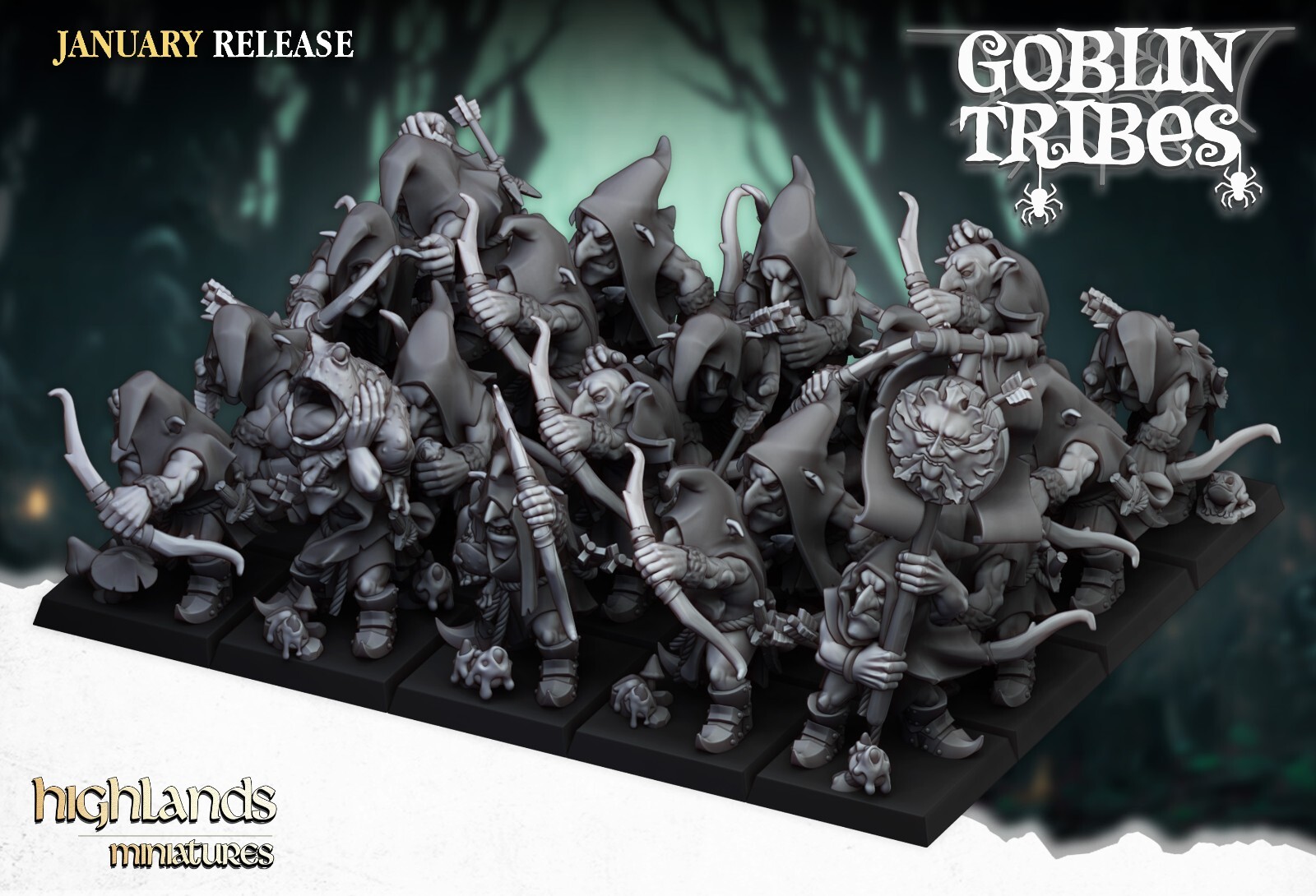 20 Swamp Goblin with Bows - Highlands Miniatures 28mm