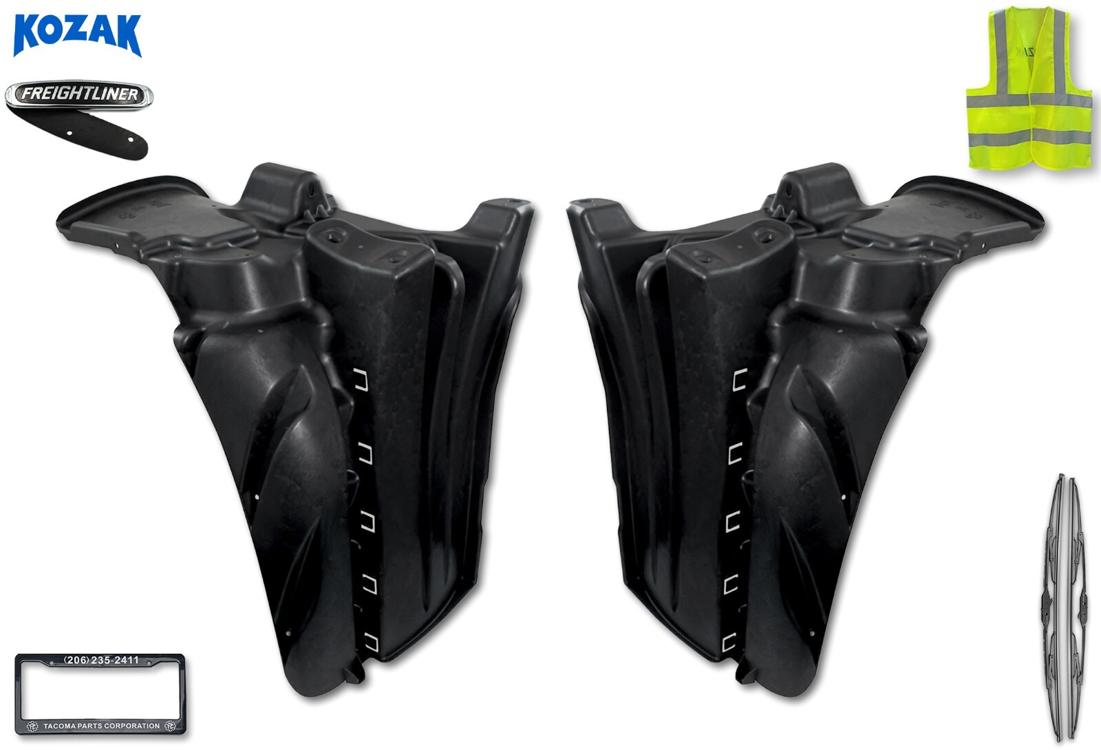 INNER Fender Cab Splash Shield SET LH & RH For Freightliner