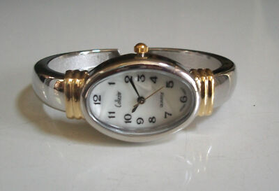 Women's Number Dial Gold & Silver Finish Dressy Casual Wear Fashion Bangle Watch