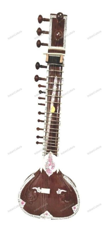 Hand Made Sitar 7 Main Strings and 11 or 9 Sympathetic Strings Best Design Bag