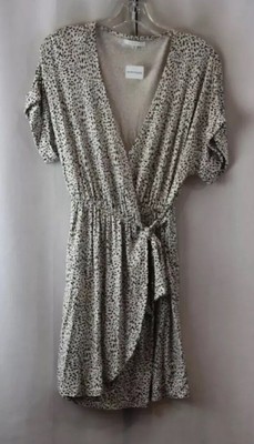 NEW NWT Women's Z Supply Apricot Lane White & Black Speckled Wrap Dress Size XS