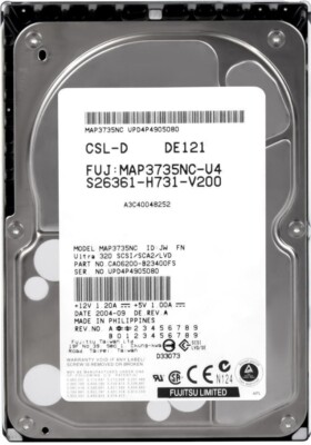Fujitsu A3C40039108 MAP3735NC-U4 73GB 10000U/Min 8MB SCSI U320 80-PIN 3.5 '' Inch
