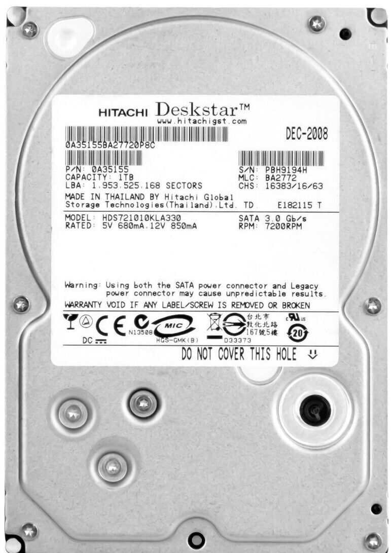 Hitachi Deskstar 7K1000.D 1TB 7.2K 32MB SATA III 3.5 Hitachi Deskstar 7K1000.D 1TB 7.2K 32MB SATA III 3.5