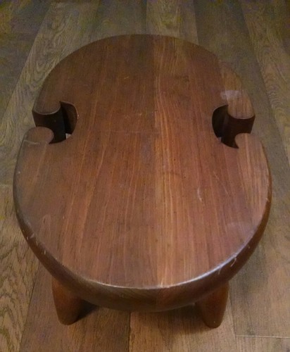 Ethan Allen Solid Wood Footstool Milking Stool