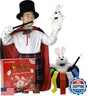 BrilliantMagic Kids Magician Role Play Set Contains Magic Top Hat Magic Wand Rabbit Puppet Color Ribbons Gloves(Model:BMM006) (L)