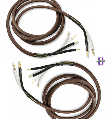 Analysis Plus Bi-Wire Chocolate Oval 12/2 Speaker Cable Bi-Wired 6ft Pair 