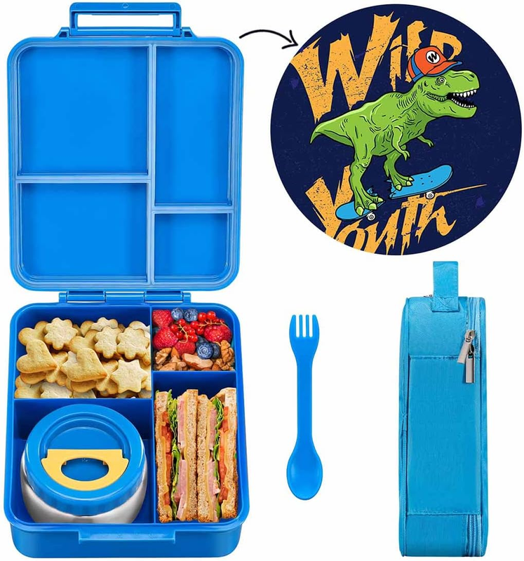 Lunch Box for Kids with 8Oz Soup Thermos Leakproof Lunch Compartment Containers