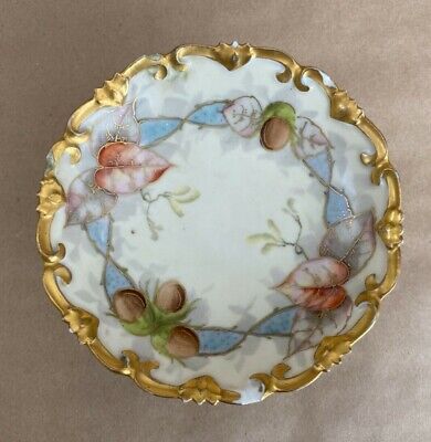 Made in Germany Ornate PS Bavaria Double Handled Cake Plate with White Roses and Lots of Intricate Gold Gilding Bridal Shower Gift