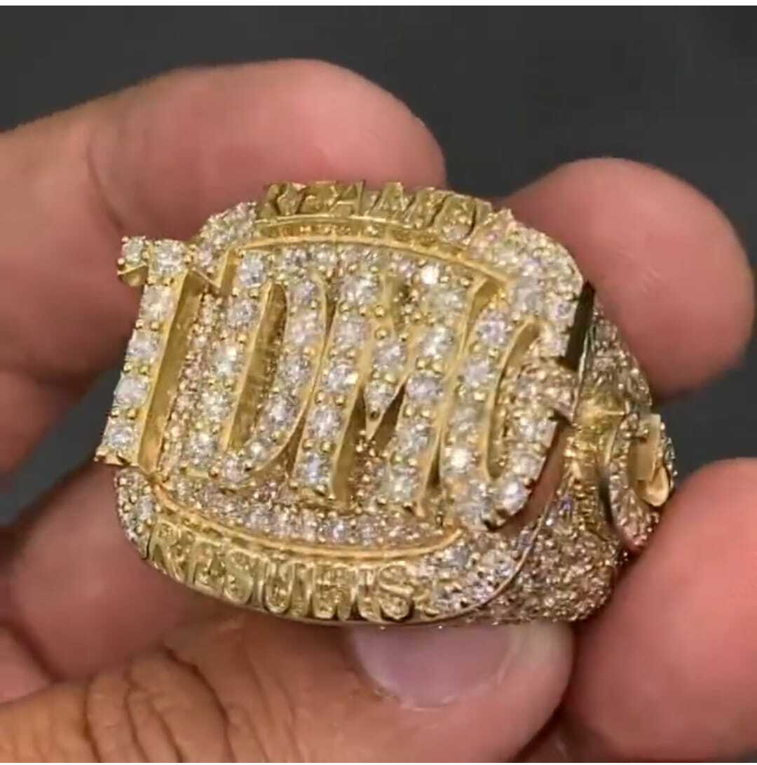 Pre-owned Online0369 Mens 1.2ct Round Cubic Zirconia Enamel Customized Word Ring Silver Free Stud