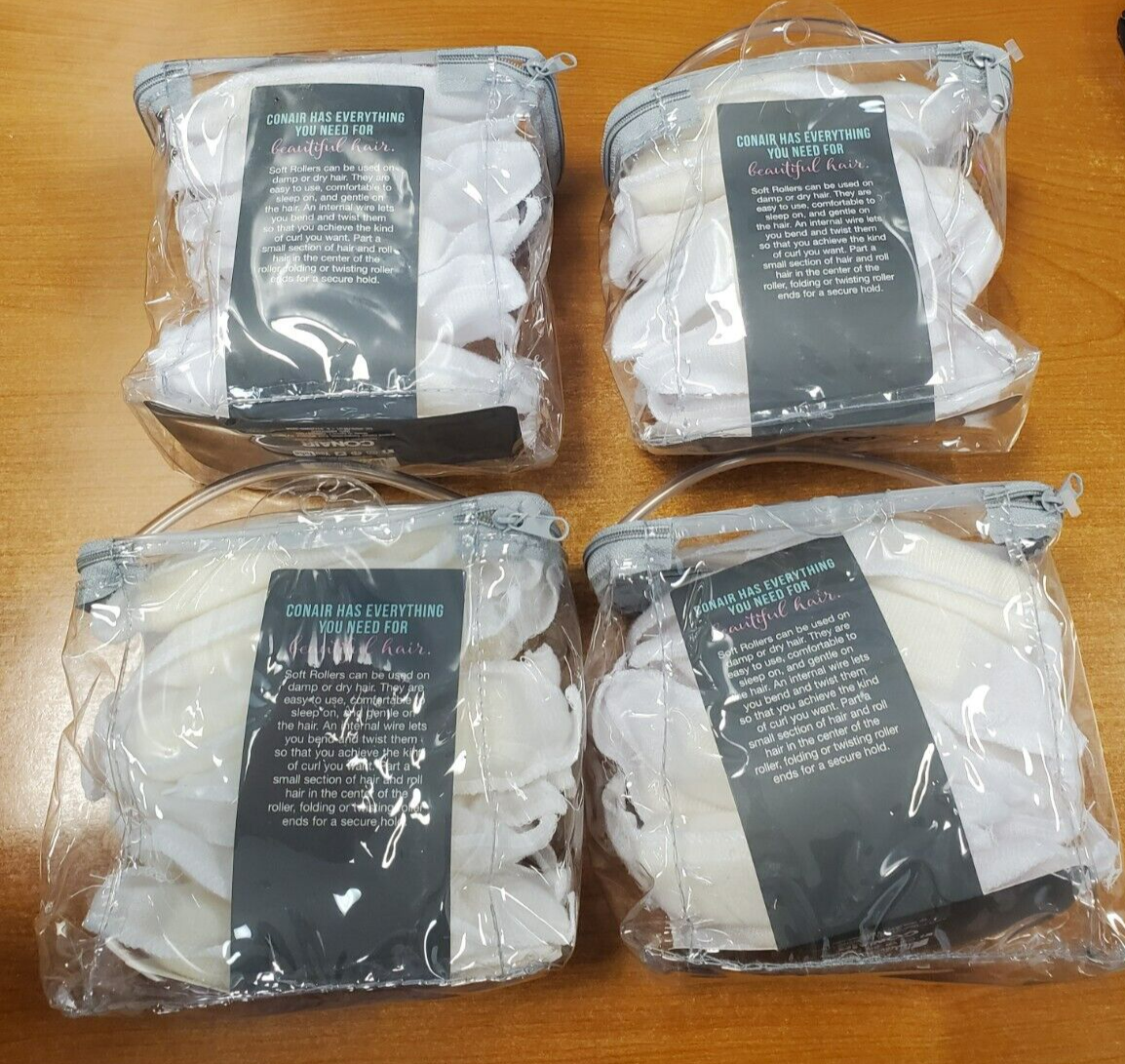 4 Pks of 18: Conair  Pillow Soft Rollers Curlers 72 White Sleep Rollers 1208 F